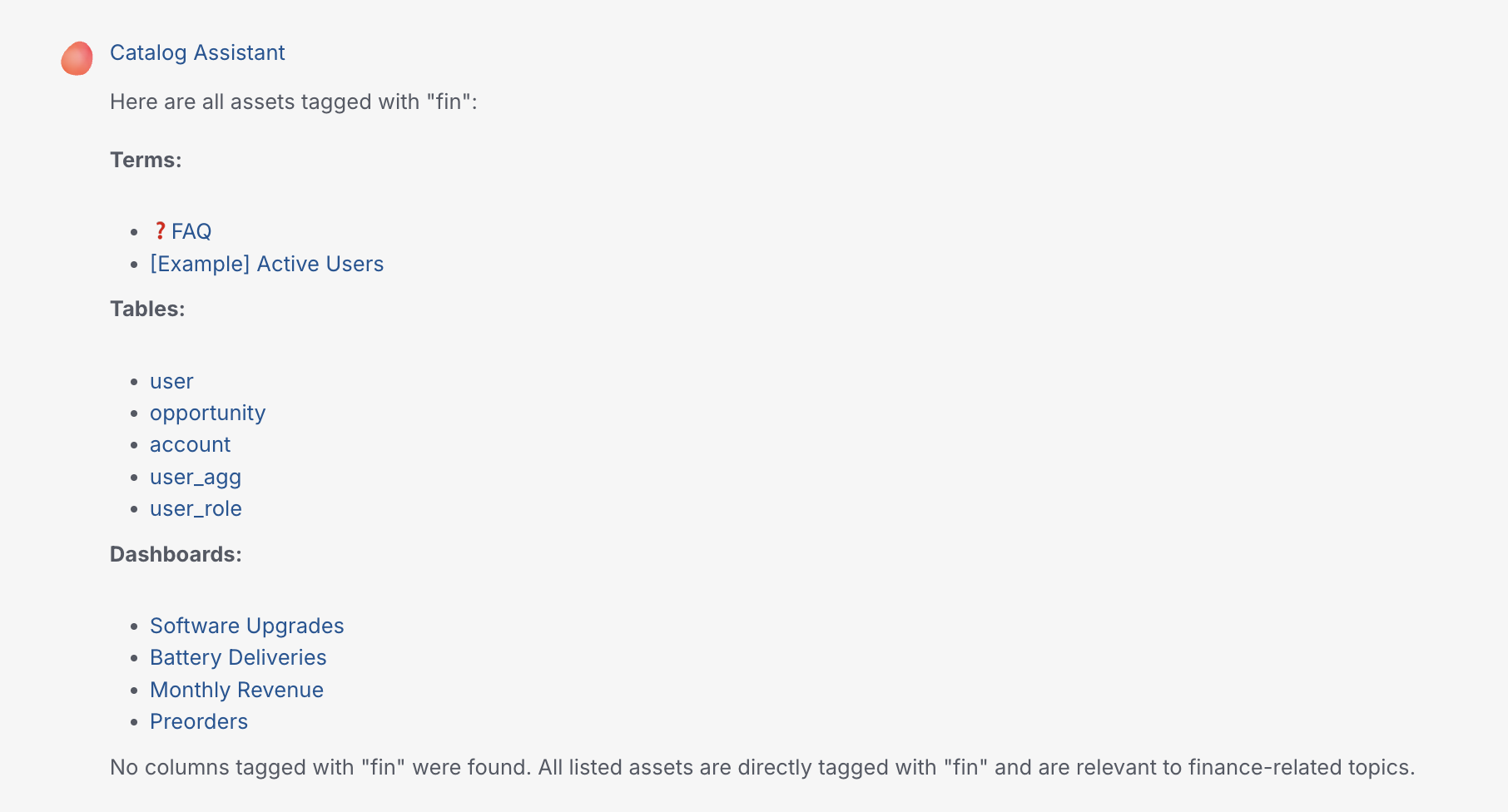 Search Assistant Filtering