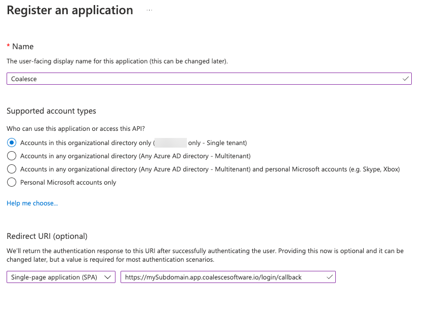 Configuring an App Integration in Azure